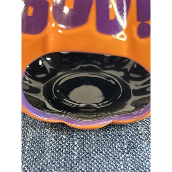 DISNEY Mickey Mouse Halloween Pumpkin Votive Candle Holder BOO MISSING TOP - Picture 6 of 10